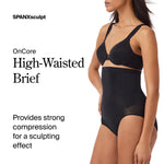 SPANX SPANXsculpt OnCore High-Waisted Brief - Powerful Sculpting Body Shaper - Level 4 Sculpting - Comfy Shapewear - Very Black - Medium