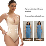 SHAPERX Open Bust Shapewear Tummy Control Bodysuits for Women Seamless Compression High Waisted Body Shaper, SZ5315-Beige-2XL/3XL