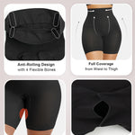 SHAPERX Tummy Control Underwear for Women – Mid-Waisted Seamless Shapewear Shorts Anti-Rolling Body Shaper Under Dresses, SZ5810-Black-L/XL