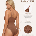 BRABIC Bodysuit Shapewear for Women Tummy Control Panties Seamless Sleeveless Tops V-Neck Camisole Jumpsuit(Coffee Brief, Medium/Large)