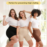 INNERSY Women's Slip Shorts for Under Dresses High Waisted Shorts 3-Pack(Black/Cafe/Light Beige,Large)