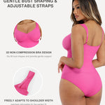 Lover-Beuaty Seamless Shapewear Bodysuits for Women Tummy Control Body Suit V Neck Seamless Body Shaper Black