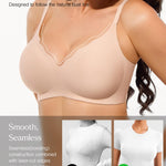 Popilush Wireless Bras for Women No Underwire Seamless Bralettes Everyday Comfort Tshirt Padded Bra Nude