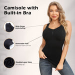 JOYSHAPER Shapewear Camisoles With Built in Bra Tummy Control Compression Tank Tops for Women Body Shaper Padded Tanks Black XL