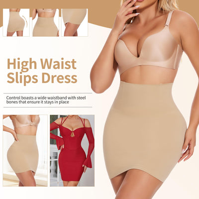 JOYSHAPER Half Slips For Under Dresses Shapewear Dress Slip Underneath Slip Dress Slip Skirt For Women High Waist Slip Body Shaper Nude 2XL