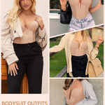 JOYSHAPER Women Shapewear Bodysuit Built in Bra Tummy Control U Plunge Backless Body Shaper Bra Thong Body Suits