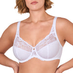 DELIMIRA Women's Plus Size Full Coverage Underwire Unlined Minimizer Lace Bra White 36E