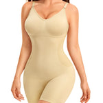 Nebility Women's Shapewear Bodysuit Tummy Control Body Suit Built in Bra Tank Camisole Seamless Mid Thigh Body Shaper