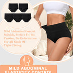 MISSWHO Cotton Underwear Women Pack, Womens Underwear High Waisted Tummy Control Black Briefs C Section Postpartum Ladies Panties Large
