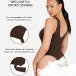 Lover-Beauty Bodysuits for Women Tummy Control Shapewear Plunge Deep V Neck Tank Tops and Thongs Body Shaper, Brown, L