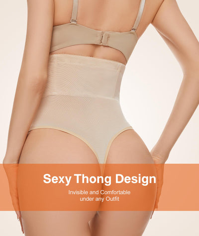 SIMIYA Thong Shapewear Tummy Control for Women High Waist Stay-Put Body Shaper Girdle Compression Stomach Shapewear Thong