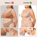 OEAK Womens Deep V Bras Wireless Comfortable Bra Supportive No Underwire Bras Tshirt Push Up Bralettes Plunge Seamless Bra Nude S