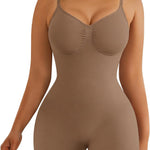 SHAPERX Shapewear for Women Tummy Control Bodysuit Mid Thigh Body Shaper Shorts for a Lifted Look