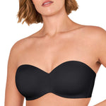 DELIMIRA Women's Strapless Bra Unlined Underwire Minimizer Plus Size Support Black 36D