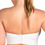 HSIA Strapless Bras for Women, Longline Corset for Large Bust Plus Size Supportive Bustier Minimizer Convertible Bandeau, White 34DD