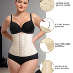 Lover-Beauty Waist Trainer for Women Latex Underbust Waist Cincher Corset, Tummy Control Corset Hourglass Body Shaper, Large, Beige