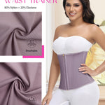 SHAPSHE Waist Trainer for Women Tummy Control Corset Hourglass Body Shaper Waist Cincher Back Support Wrap Belt with Zipper Hook Purple