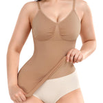 Werena Compression Tanks for Women Shaping Camisole Shapewear Tank Top Cami Body Shaper With Built-in Bra(#A Latte, Small)