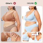 OEAK Womens Deep V Bras Wireless Comfortable Bra Supportive No Underwire Bras Tshirt Push Up Bralettes Plunge Seamless Bra Sky Blue M