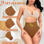 Werena Tummy Control Thong Shapewear for Women High Waist Shaping Underwear Seamless Shaper Panties(A# Tan (Mid Waisted), Small)