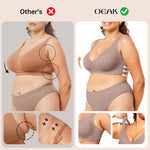 OEAK Womens Deep V Bras Wireless Comfortable Bra Supportive No Underwire Bras Tshirt Push Up Bralettes Plunge Seamless Bra Grey L
