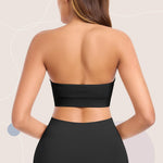 Finduself Strapless Bras for Women Non-Slip Padded Bandeau Bra Wireless Tube Top Bra Including Clear Straps