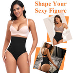 Werena Tummy Control Thong Shapewear for Women High Waisted Body Shaper Shaping Thong Girdle Novelty Hipster Panties(02# High Waisted Black(slimmming),Medium)