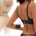 Vertvie Womens Wireless Jelly Bras No Underwire Push Up Seamless Bra Supportive Full Coverage Bralette Regular and Plus Size(Black,Medium)