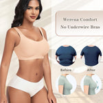 Womens Wireless Jelly Bras Plus Size No Underwire Seamless Full Coverage Comfortable Everyday Bra with Medium Support (Nude, X-Large)