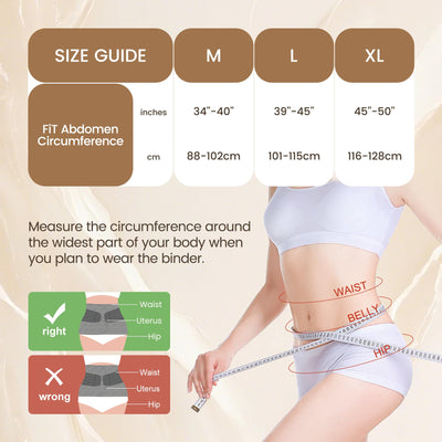 Trendyline Postpartum Belly Band for Women: Abdominal Binder Post Surgery Stomach Compression Support Belt - Post Partum Waist Girdle C Section Recovery Wrap Black