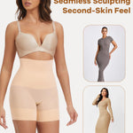 Ecogoose Tummy Control Shapewear for Women - Seamless High Waisted Body Shaper Shorts, No-Roll Under Dress Shapewear & Butt Lifter Faja Nude