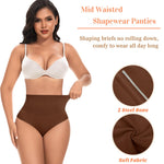 Werena Shapewear for Women Tummy Control Body Shaper High Waitsed Shape wear Panties Shaping Girdle(#A2 Mid Waist Chocolate(seamless),Large)