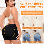 Werena Butt Lifter Padded Underwear for Women Seamless Booty Pads Panties Butt Enhancer Lace Boyshorts Shapewear (#1 Black,3X-Large)