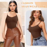 Slimming Compression Tank Tops for Women Tummy Control Shapewear Camisoles Smoothing Body Shaper Tanks(1#Coffee-padded bra,3X-Large)