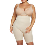 Naomi & Nicole Women's Plus-Size High-Waist Thigh Slimmer Shapewear | Women’s Tummy Control Underwear, Nude, 1X