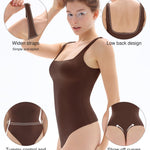 Popilush Double Lined Square Neck Body suits Backless Bodysuit Tank Tops Comfortable Bodysuits Tops