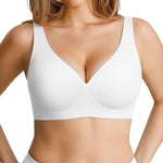 Seamless Bras for Women No Underwire Push Up Bra Comfy Wireless Supportive Bralettes Comfortable White Tshirt Bra Deep V XXL