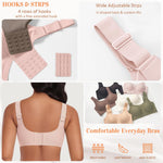 Wireless Jelly Seamless Bras for Women No Underwire Tshirt Full Coverage Padded Bra Comfortable Supportive Everyday Bralettes(01#Pink(Full Coverage),L)