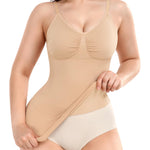 Werena Shapewear Cami With Built-in Bra Compression Tanks for Women Shaping Camisoles Tummy Control Tank Tops(#A Beige, Medium)