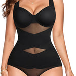 Gotoly Shapewear for Women Tummy Control Bodysuit Faja Body Shaper Waist Trainer V Neck Body Suit with Built in Bra