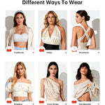 OEAK Supportive Strapless Bras for Women Push Up Wireless Bandeau Bra Non Slip Seamless Bras Comfortable Padded Bralette White S