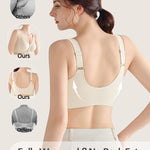 Gailife Jelly Front Closure Bras for Women Wireless No Underwire Comfort Convenient Seamless Supportive Mastectomy Bralettes, White, L
