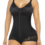 YIANNA Postpartum Fajas Colombianas Moldeadoras Full Body Shapewear Tummy Control for Women Body Shaper Girdles Compression Garment with Side Bust Pad, YA7510-Black-L