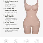 FeelinGirl Seamless Bodysuit Shapewear Hip Enhancer High Waist Body Shaper Full Body Slimming Faja Khaki Beige M/L