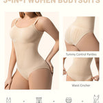 Shapewear Bodysuit Tummy Control Seamless for Women, Inverted Triangle Design with Hip Texture, Faja Body Waist Briefs