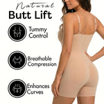 herslims Tummy Control Bodysuit for Women, Sculpting Shapewear, Brief, Thong, or Mid-Thigh Faja, Beige Mid-Thigh Faja 2X/3X