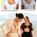 Niidor Adhesive Bra Strapless Sticky Invisible Push up Silicone Bra for Backless Dress with Nipple Covers Nude(A Cup)