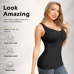 JOYSHAPER Shapewear Camisoles With Built in Bra Tummy Control Compression Tank Tops for Women Body Shaper Padded Tanks Black XL