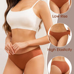 Kiqnsam Seamless Underwear for Women No Show Hipster Bikini Panties Low Rise Cheeky Breathable Soft Invisible Briefs 6 Pack