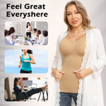 JOYSHAPER Tummy Control Shapewear Cami With Built in Bra Tummy Control Compression Tank Tops for Women Body Shaper Padded Tanks Beige+beige M